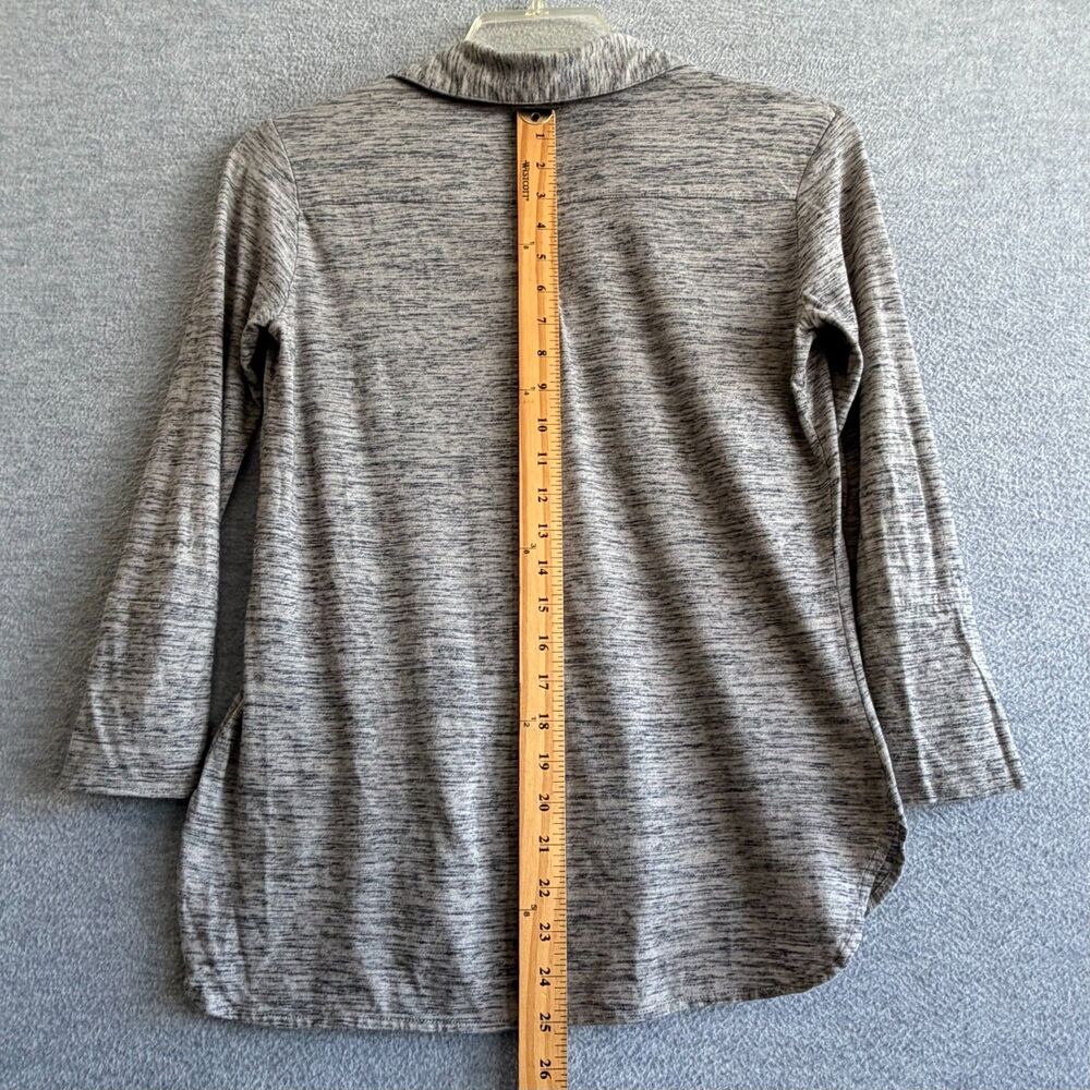James Perse Collared Top 1 Small Minimalist Capsule Heather Gray Button Up Shirt - Picture 7 of 10